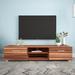 Modern 70 Inch TV Stands,2 Storage Cabinet with Open Shelves(Walnut)