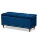 Kaylee Modern and Contemporary Navy Blue Velvet Fabric Upholstered Button-Tufted Storage Ottoman Bench