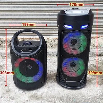 Haut-parleur Bluetooth portable sans fil caisson de basses stéréo 3D extérieur type carré danse
