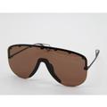 Gucci Accessories | New Gucci Gg0667s 003 Black Brown Shield Sunglasses Gucci | Color: Brown/Gold | Size: Os