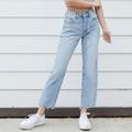 Brandy Melville Jeans | John Galt Brandy Melville Trendy High Rise Denim Straight Leg Mom Jeans | Color: Blue | Size: One Size