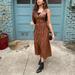 Zara Dresses | Leather Dress In Chocolate Brown - Zara | Color: Brown | Size: Xs