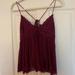 Free People Tops | Free People Burgundy Lace Tank Top | Color: Purple/Red | Size: Xs
