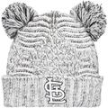 Women's New Era Gray St. Louis Cardinals Dual Cuffed Knit Hat with Poms