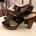 Nine West Shoes | High Heeled Nine West Sandal - Size 7&1/2 | Color: Black | Size: 7.5