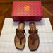 Tory Burch Shoes | Nib Tory Burch Tiny Miller Leather Thong Sandal Burnt Cuoio Size 7 | Color: Brown | Size: 7