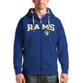 Men's Antigua Royal Los Angeles Rams Wordmark Victory Full-Zip Hoodie