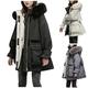 winter fleece jacket long coat lady long padded coat pocket coat long winter black zip (winter coats C33-White,S)