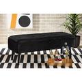 Baxton Studio Caine Modern and Contemporary Black Velvet Fabric Upholstered and Dark Brown Finished Wood Storage Bench - Wholesale Interiors FZD020108-Black Velvet-Bench