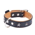 Collier en cuir Heim Stars, noir taille 60 tour de cou 45-55 cm - pour chien