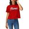 Women's League Collegiate Wear Red Liberty Flames Clothesline Cropped T-Shirt