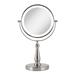LED Lighted Dual Sided Vanity Mirror 8X/1X by Zadro Products Inc. in Nickel