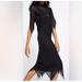 Zara Dresses | Nwot Size S Zara Lace Midi Dress With Button Closure | Color: Black | Size: S