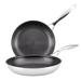 Circulon Clad Stainless Steel Frying Pans w/ Hybrid SteelShield, 2 Piece, Silver Non Stick/Stainless Steel in Gray | 18 D in | Wayfair 30013