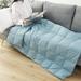 Alwyn Home Grunwald Natural Ultra Feather Down Throw Blanket Polyester in Blue | 50 W in | Wayfair 899F97D5CDBE448AB9918A618A981272