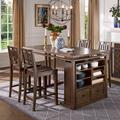 Lark Manor™ Linnea Dark Oak Wood Counter Height Dining Set w/ Cabinet Wood in Brown | 36 H x 66 D in | Wayfair 01F11307B2504F588123931D686B240B