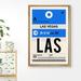 IRS03-IDEA4WALL Framed Canvas Print Wall Art Las Vegas Airport Poster Places Cityscape Typography Modern Art Mid Century Modern Colorful Ultra For Liv Canvas | Wayfair