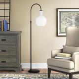 Beachcrest Home™ Alden 70" Arched Floor Lamp Metal in White/Brown | 70 H x 19.75 W x 12 D in | Wayfair CB20A05F842748B3A67B105F09FBA27A