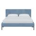 AllModern Rand Velvet Bed Upholstered in Blue/Brown | 37 H x 66 W x 88 D in | Wayfair 1AF4093B136C4CA9BD004DB983622DB0