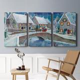 The Holiday Aisle® Warm Winter Wonderland- Premium Gallery Wrapped Canvas - Ready To Hang Canvas, in Black/Blue/Green | Wayfair