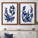 Red Barrel Studio® Indigo Brush Blooms I Premium Framed Matte - Ready To Hang Plastic in Indigo/Pink/Red | 20 H x 34 W in | Wayfair