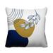 ULLI HOME Lupita Mid-Century Indoor/Outdoor Throw Pillow Polyester/Polyfill blend in Blue/Yellow | 18 H x 18 W x 4.5 D in | Wayfair