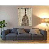 Bloomsbury Market 'Vintage NY Empire State Building' By Michael Mullan Canvas Wall Art Metal in Brown | 54 H x 40 W x 1.5 D in | Wayfair