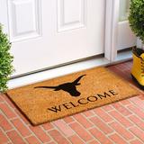 Swanner Longhorn Welcome Non-Slip Indoor & Outdoor Door Mat Coir in White Laurel Foundry Modern Farmhouse® | 24" W x 36" L | Wayfair