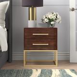 Willa Arlo™ Interiors Yogyakarta 2 - Drawer Nightstand Wood in Brown | 25.5 H x 22 W x 17 D in | Wayfair 604F521DC951444DB07A9827C9E35F98