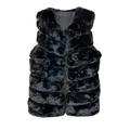 Women's Ladies Winter Warm Faux Fur Jacket Coat Sleeveless Vest Waistcoat Gilet Outwear (One Size UK (8-14), Black)