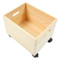 TOPBATHY Wooden Storage Crate Large Storage Bins Wooden Fruit Crates Large Capacity Sundries Organizer Wooden Storage Box Clothes Storage Case Wooden Crate Box Kids Storage Bin Rolling Toy Bin