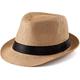 100% Wool Fedora Hat Mens Fedora Hats for Men Trilby Hat Straw Sun Hat Panama Hat, 002 Khaki, Size: 58cm, for 22" - 22 7/8", M