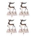 Hoolaroo Silver Stocking Holder Snowflake Stocking Hangers for Fireplace Weighted Stocking Holder Chrome Hook Metal Decoration Dog Kids Snowflake Reindeer Stag Ornament Set 4 Pack Reindeer