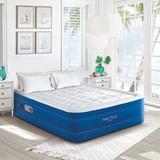 Full 16" Air Mattress - Nautica SupportAire Inflatable w/ Anti-Leak Built-in Pump, Puncture Resistant in White/Blue/Brown | 75 H x 54 W 16 D Wayfair