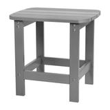 Charlestown All-Weather Poly Resin Wood Adirondack Side Table in Gray [JJ-T14001-GY-GG] - Flash Furniture JJ-T14001-GY-GG