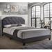 Tradilla Queen Bed in Gray Fabric with Button Tufted&Nailhead Trim Headboard