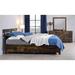 Juvanth Eastern King Bed with 6 Storage Drawers and Headboard in Rustic Oak & Black Finish