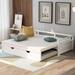 Extending Wooden Daybed with Trundle, White