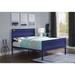 Industrial Cargo Container Style Full Metal Bed with Headboard and Footboard, Blue