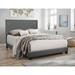 Ishiko II Eastern King Bed with Gray Fabric Padded&Nailhead Trim Headboard