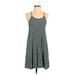 Soprano Casual Dress - A-Line Scoop Neck Sleeveless: Blue Print Dresses - Women's Size Small