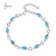 Bracelets en topaze bleue pour femmes en argent Sterling 925 couleur saphir bleu profond pierres