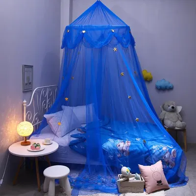 Filet de suspension en dentelle pour berceau de bébé moustiquaire étoile bleue dôme canopée