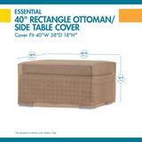 Duck Covers Essential Rectangle Patio Ottoman or Side Table Cover