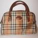 Burberry Bags | Burberry Vintage Camel Leather Nova Check Plaid Fabric Satchel | Color: Red/Tan | Size: 12"L X 6.5"W X 9"H