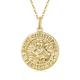 SISGEM 9 ct Gold St. Christopher Necklace, Solid Yellow Gold Saint Christopher Pendant Necklace, Saint Christopher Protect US, for Men Boy Father Brother, 16"+1"+1"