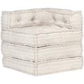 Décoshop26 - Coussin de sol pouf modulaire chaise longue en tissu beige 70x70x69cm - Beige