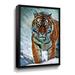 Dakota Fields Siberian Tiger Stalking by Aldridge - Graphic Art on Canvas in White | 48 H x 36 W x 2 D in | Wayfair