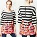 Anthropologie Tops | Anthropologie Postmark Linnea Striped Floral Textured Tunic Top | Color: Black/Pink | Size: S