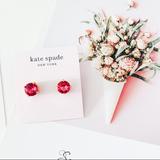 Kate Spade Jewelry | Last Onekate Spade Crystal Stud Earrings Fuchsia | Color: Gold/Pink | Size: Os